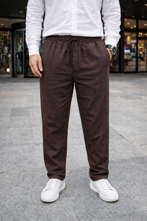 AYROBİN KETEN BAGGY ACI KAHVE
