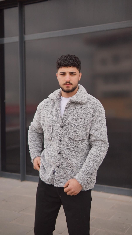 Gri Pelüş Ceket