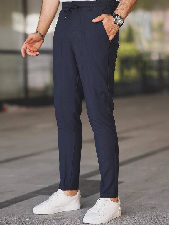 Double paça Beli ipli Lacivert Jogger